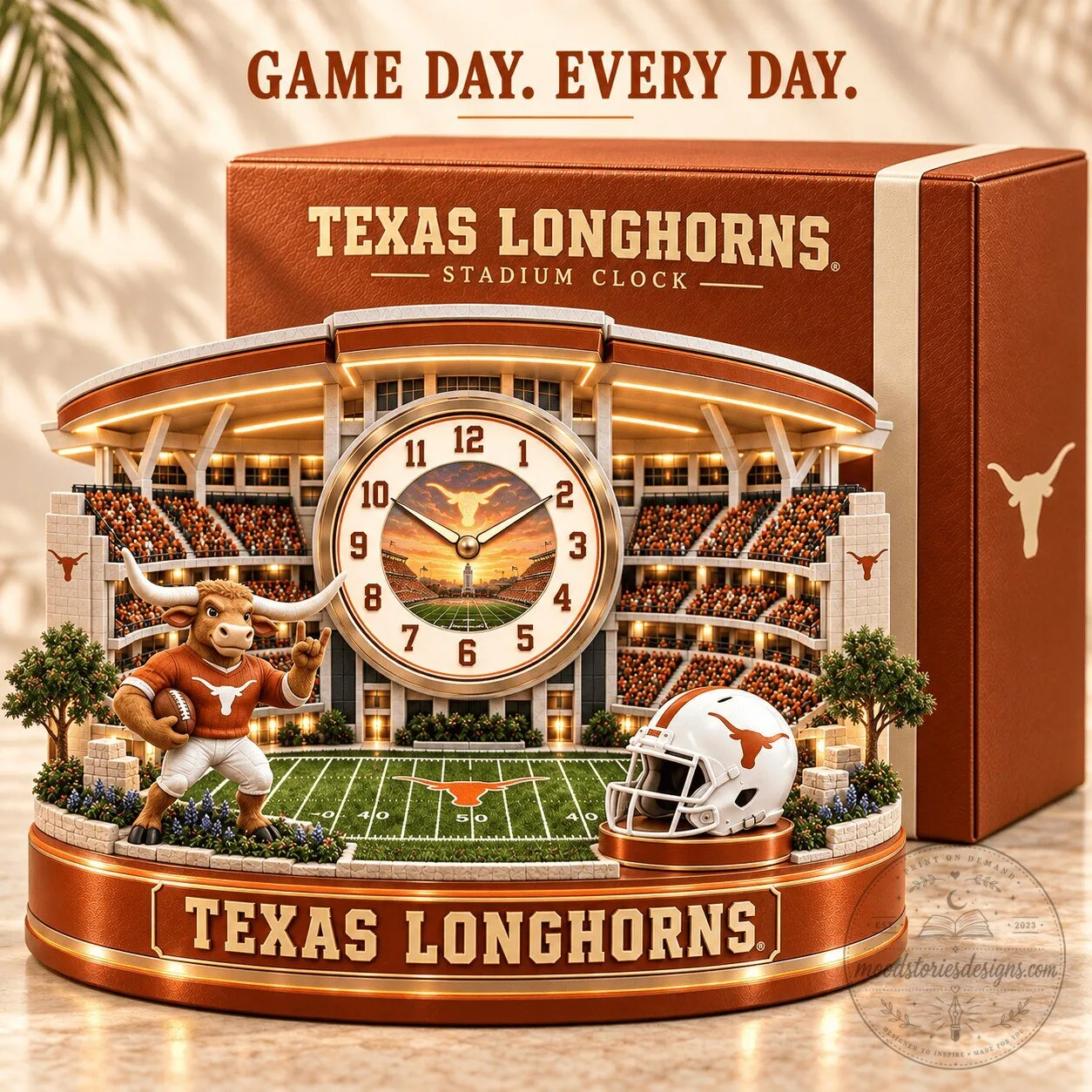 Texas Longhorns Football Stadium Desk Clock Game Day Home Decor