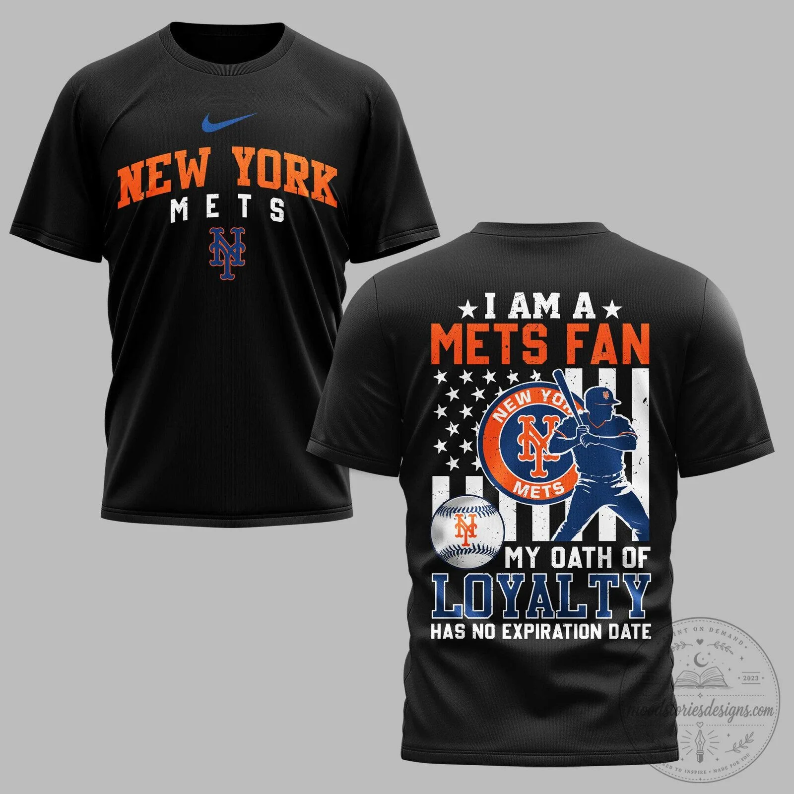 New York Mets Loyalty Oath Fan Black T-Shirt