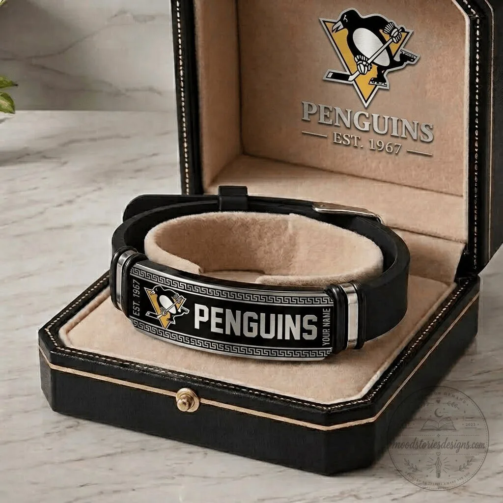 Custom Bracelet for Pittsburgh Penguins Fans of the National Hockey League