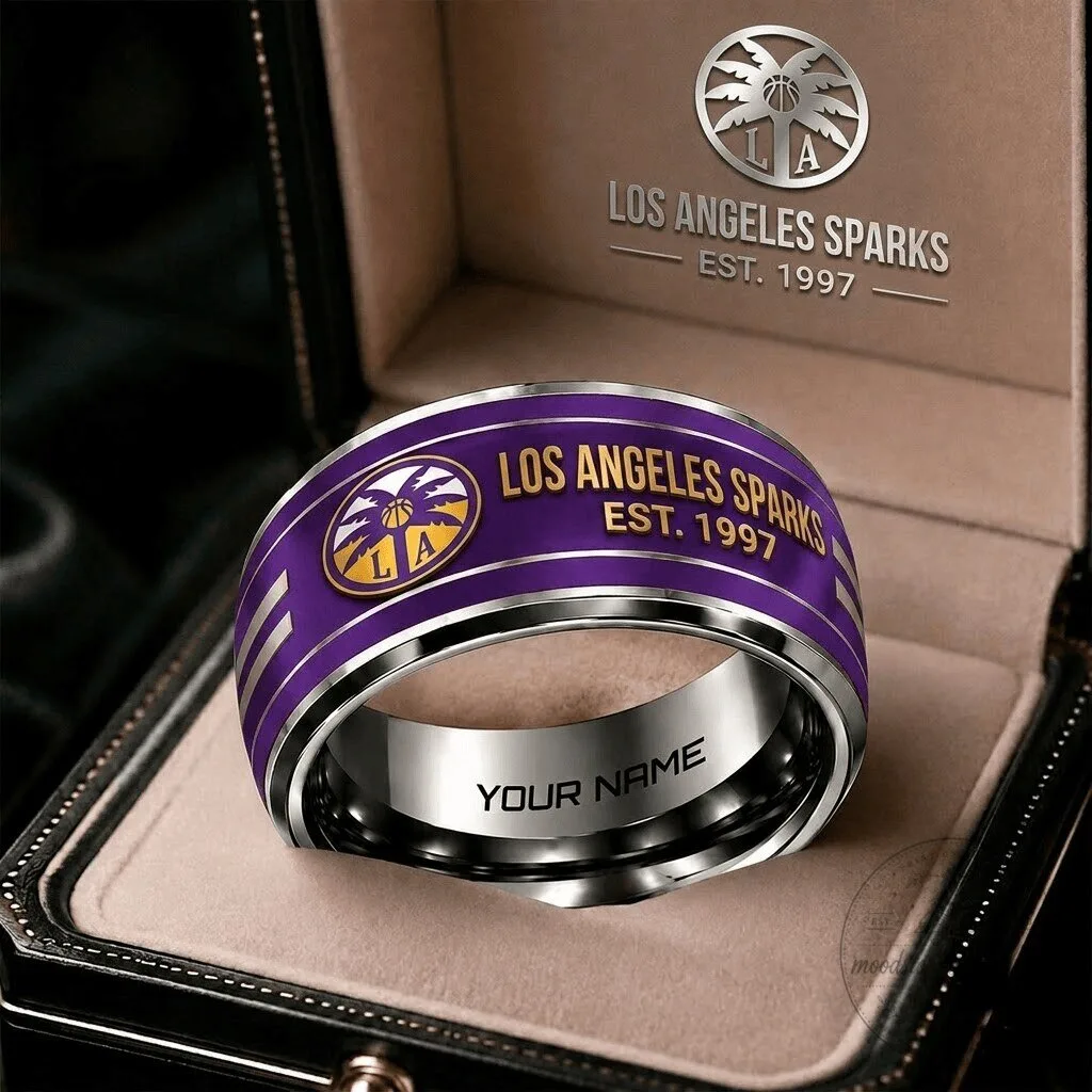 Los Angeles Sparks WNBA Personalized Engraved Stainless Steel Ring