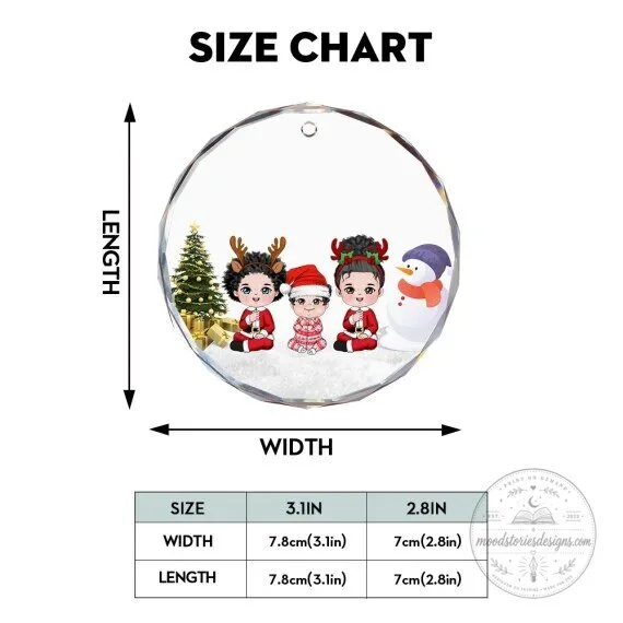 Personalized Family Christmas Tree and Santa Claus Glass Ornament 15 Personalized Family Christmas Tree and Santa Claus Glass Ornament