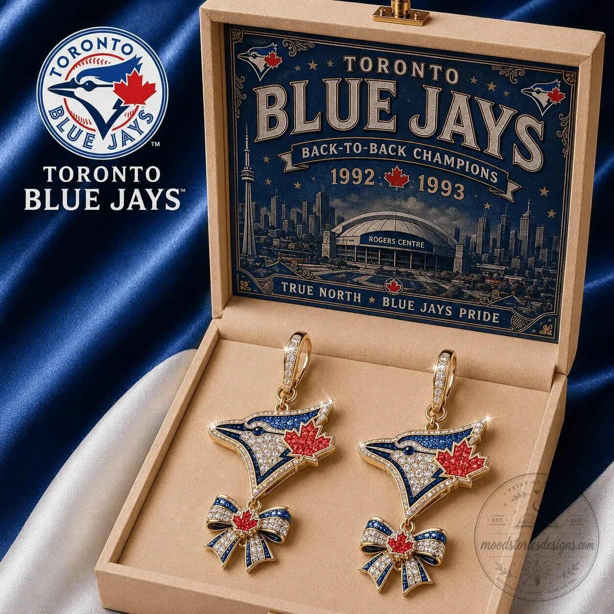 Dangle Earrings for Toronto Blue Jays Back-to-Back Champions