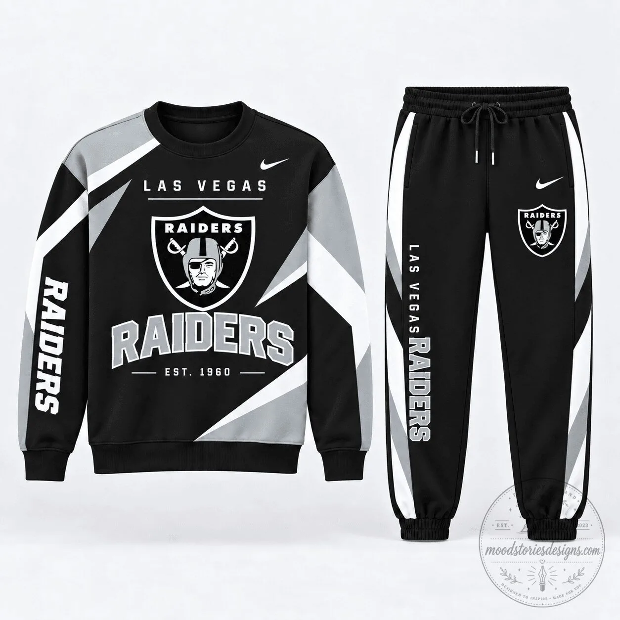 Las Vegas Raiders NFL Football Team Crewneck Sweatshirt and Jogger Pants Set