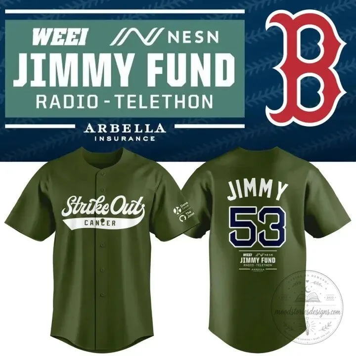 Boston Red Sox Jimmy Fund Radio-Telethon Strike Out Cancer Baseball Jersey