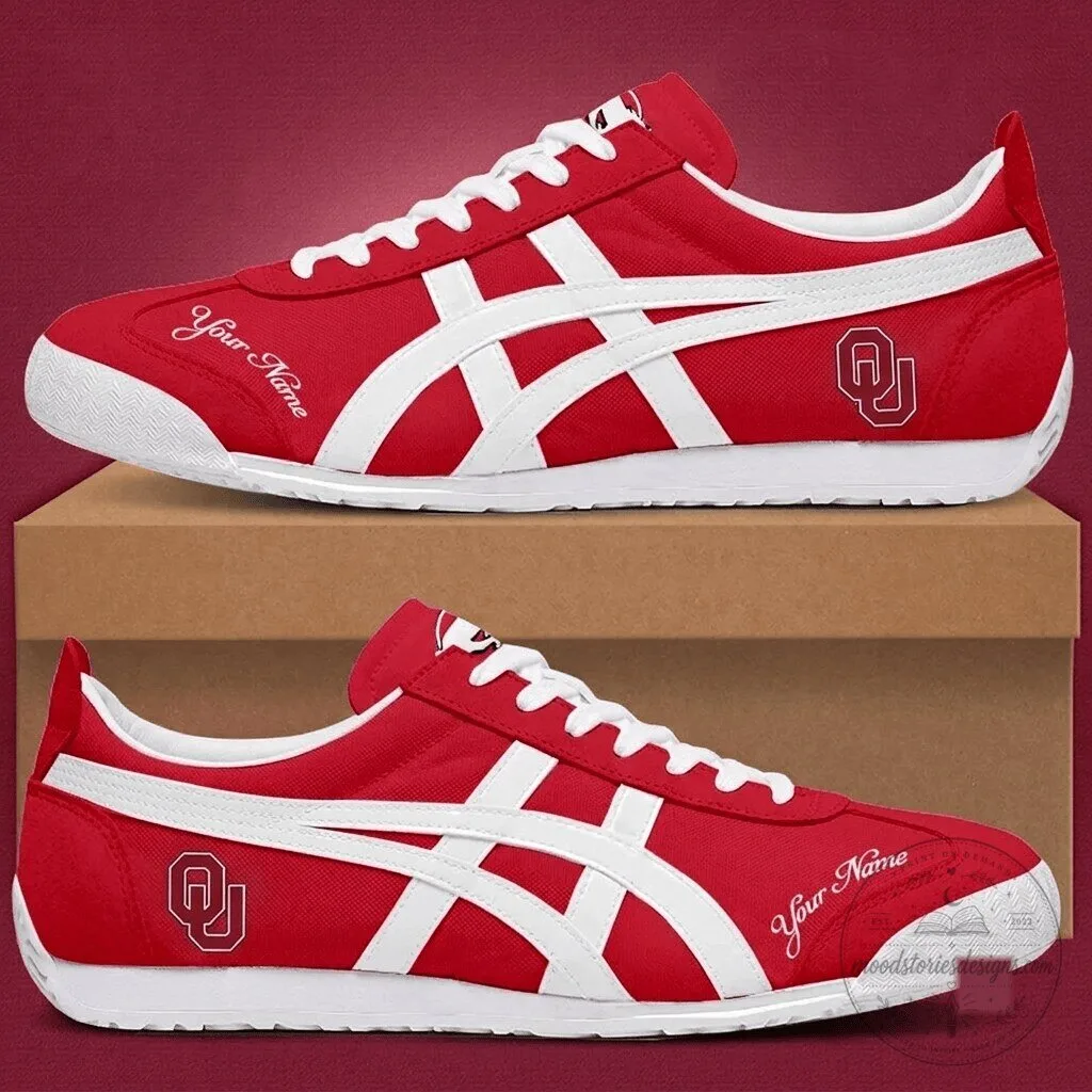 Oklahoma Sooners NCAA Custom Name Red and White Training Shoes