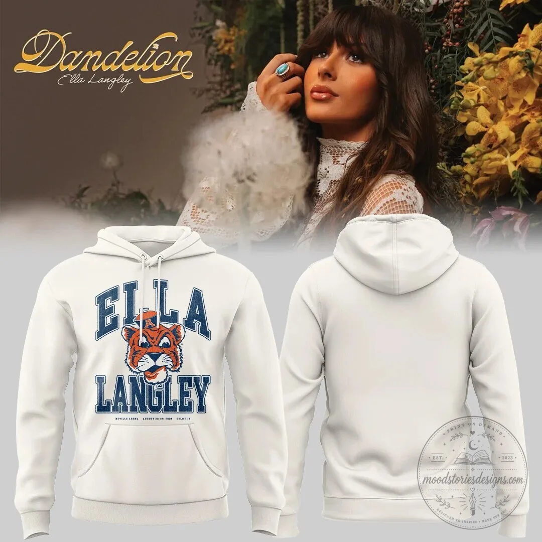 Dandelion Tour 2026 White Hoodie featuring Ella Langley and Tiger Mascot