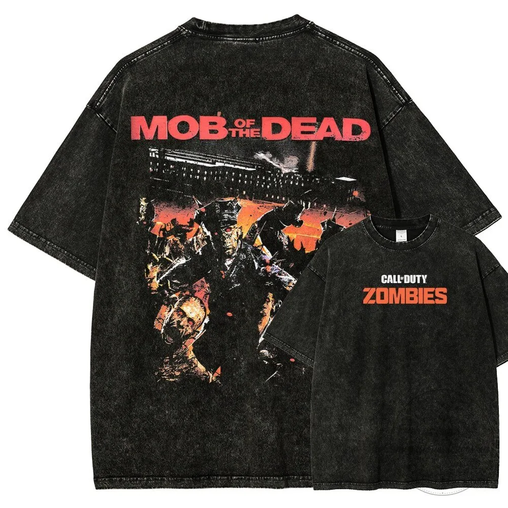 Call of Duty Zombies Mob of the Dead Washed Black Graphic T-Shirt 2 Call of Duty Zombies Mob of the Dead Washed Black Graphic T-Shirt