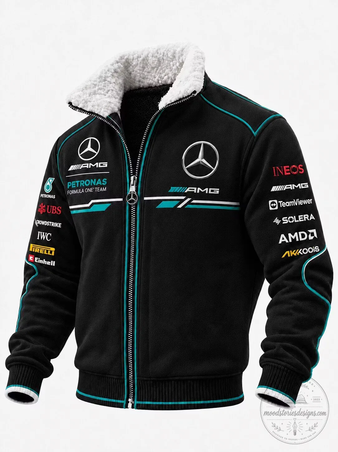 Mercedes AMG Petronas Formula One Team Racing Black Fleece Jacket