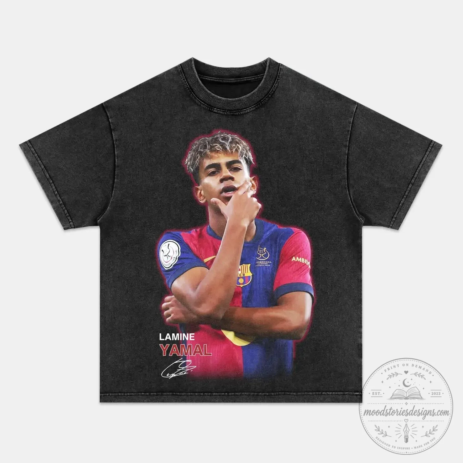Lamine Yamal Football Player Graphic Design Washed T-Shirt 1 Lamine Yamal Football Player Graphic Design Washed T-Shirt