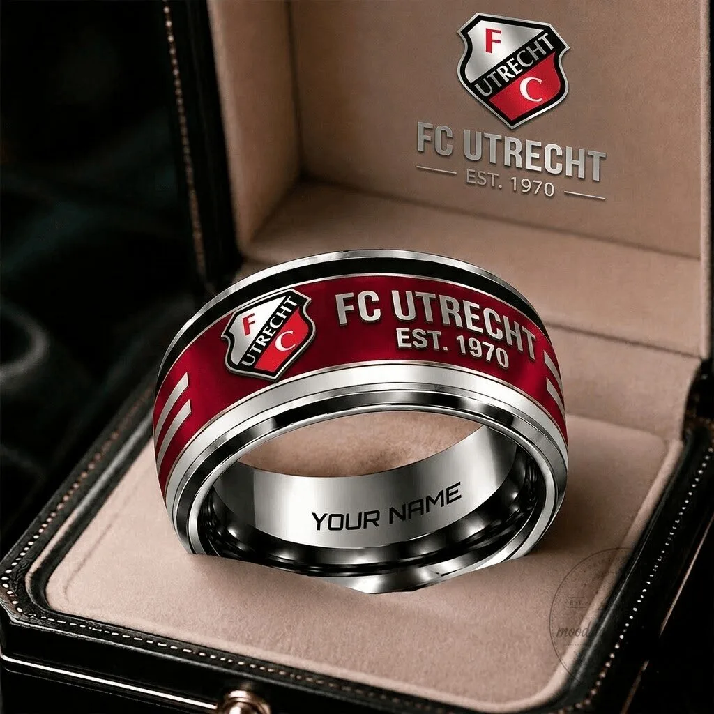 FC Utrecht Eredivisie Football Club Stainless Steel Custom Name Ring 5 FC Utrecht Eredivisie Football Club Stainless Steel Custom Name Ring