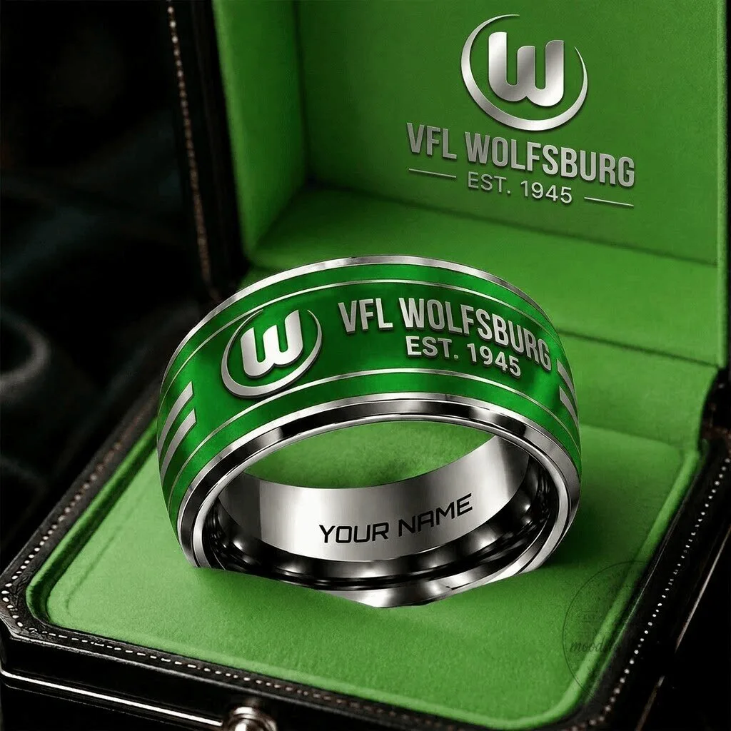 VfL Wolfsburg Bundesliga Personalized Engraved Stainless Steel Ring