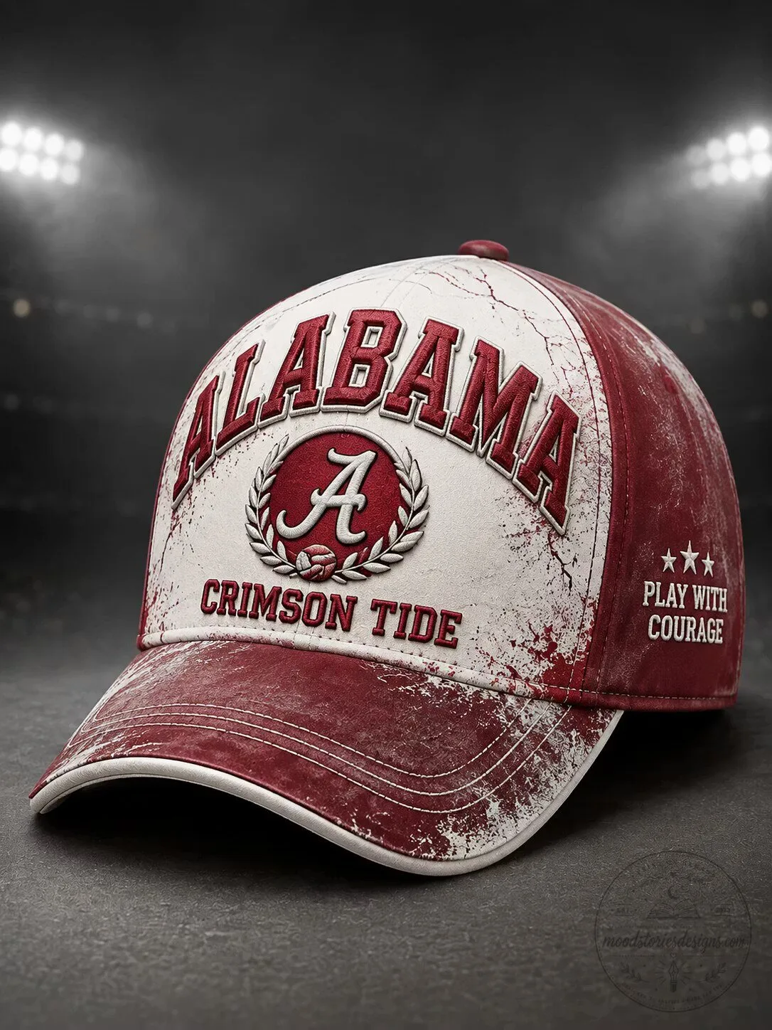 Alabama Crimson Tide Football Distressed Style Cap Hat