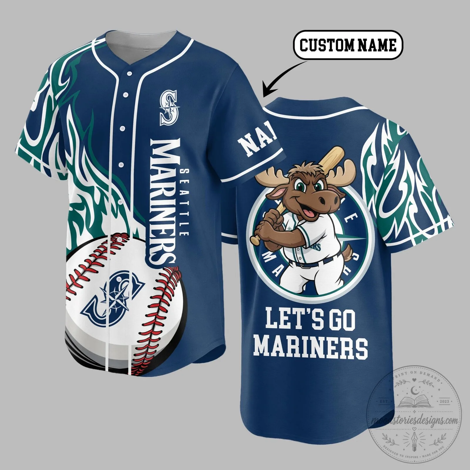 Seattle Mariners Baseball Custom Name Jersey for Men and Women