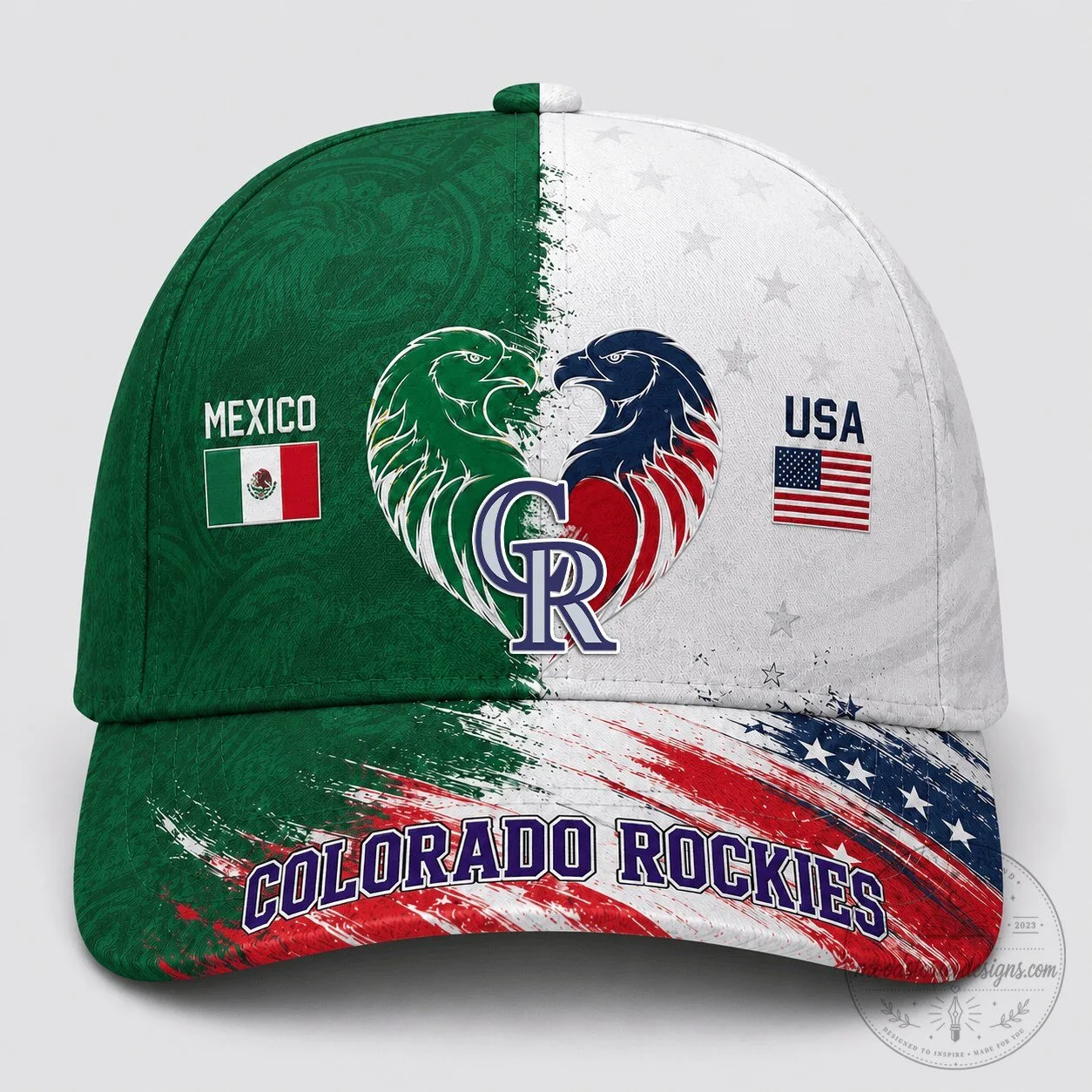 Colorado Rockies Baseball Mexico USA Dual Pride Cap Hat