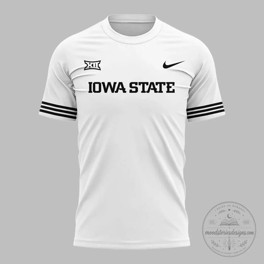 Iowa State Cyclones Football Team White Uniform Style T-Shirt 8 Iowa State Cyclones Football Team White Uniform Style T-Shirt