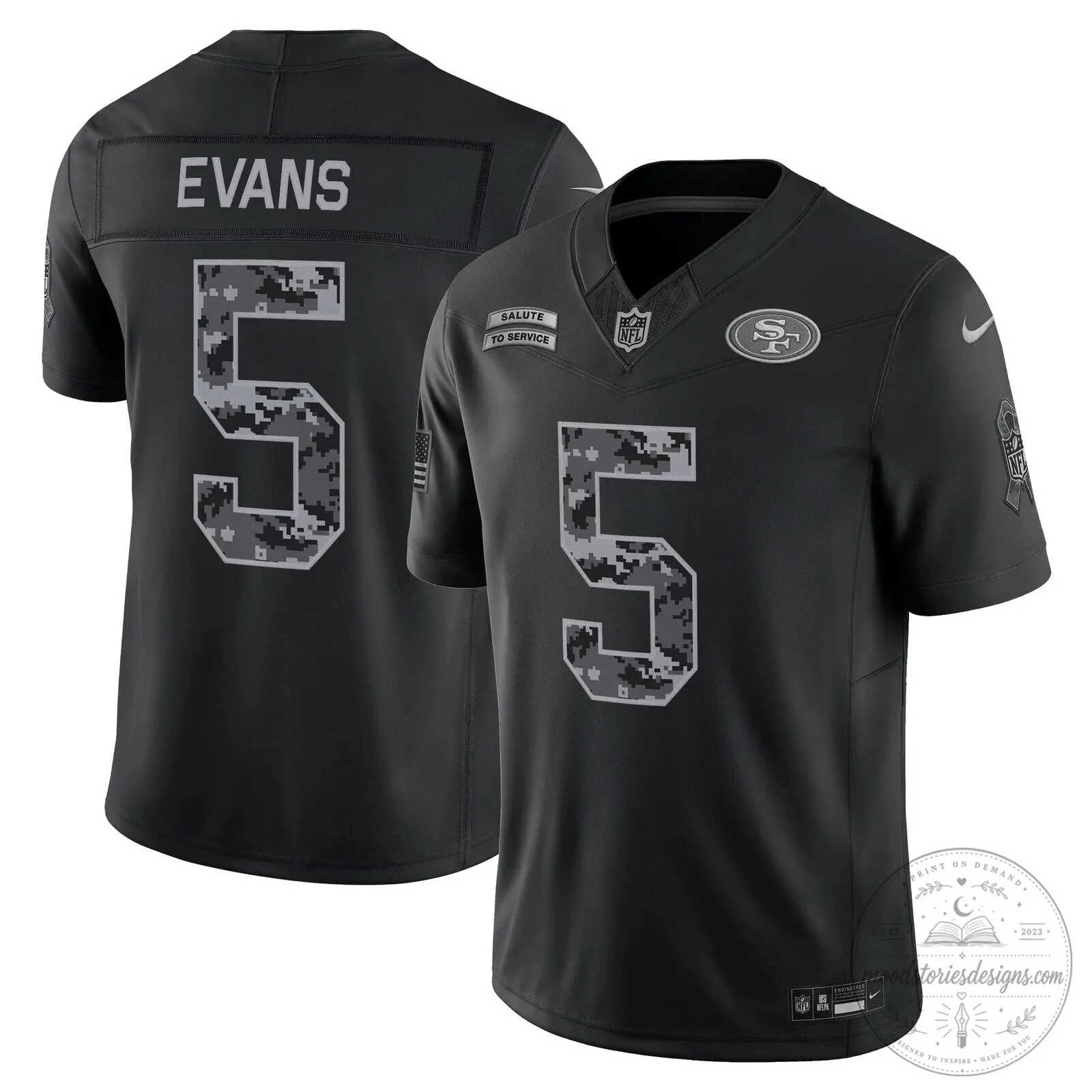 San Francisco 49ers Salute to Service Black George Kittle Football Jersey