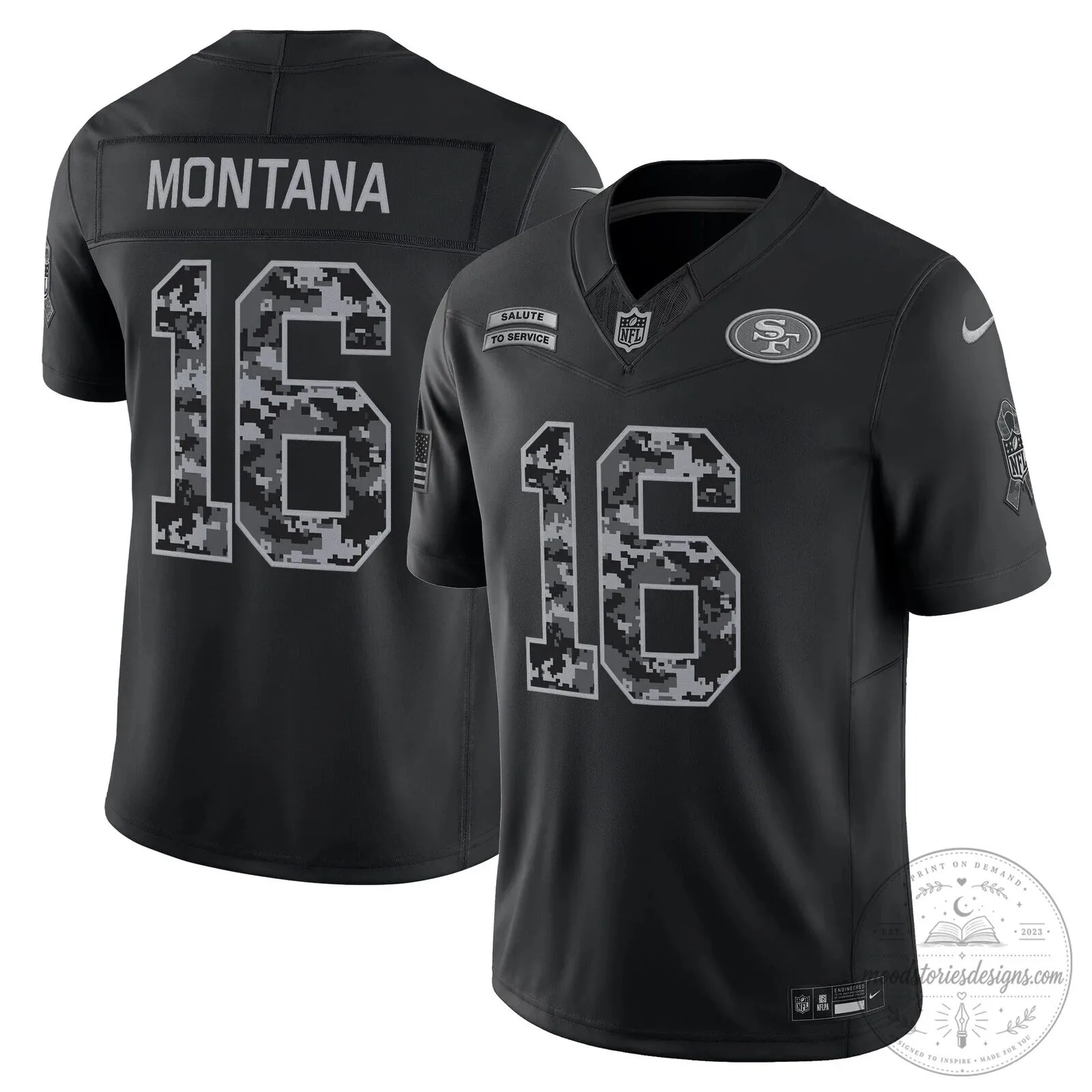 San Francisco 49ers Salute to Service Black George Kittle Football Jersey 21 San Francisco 49ers Salute to Service Black George Kittle Football Jersey