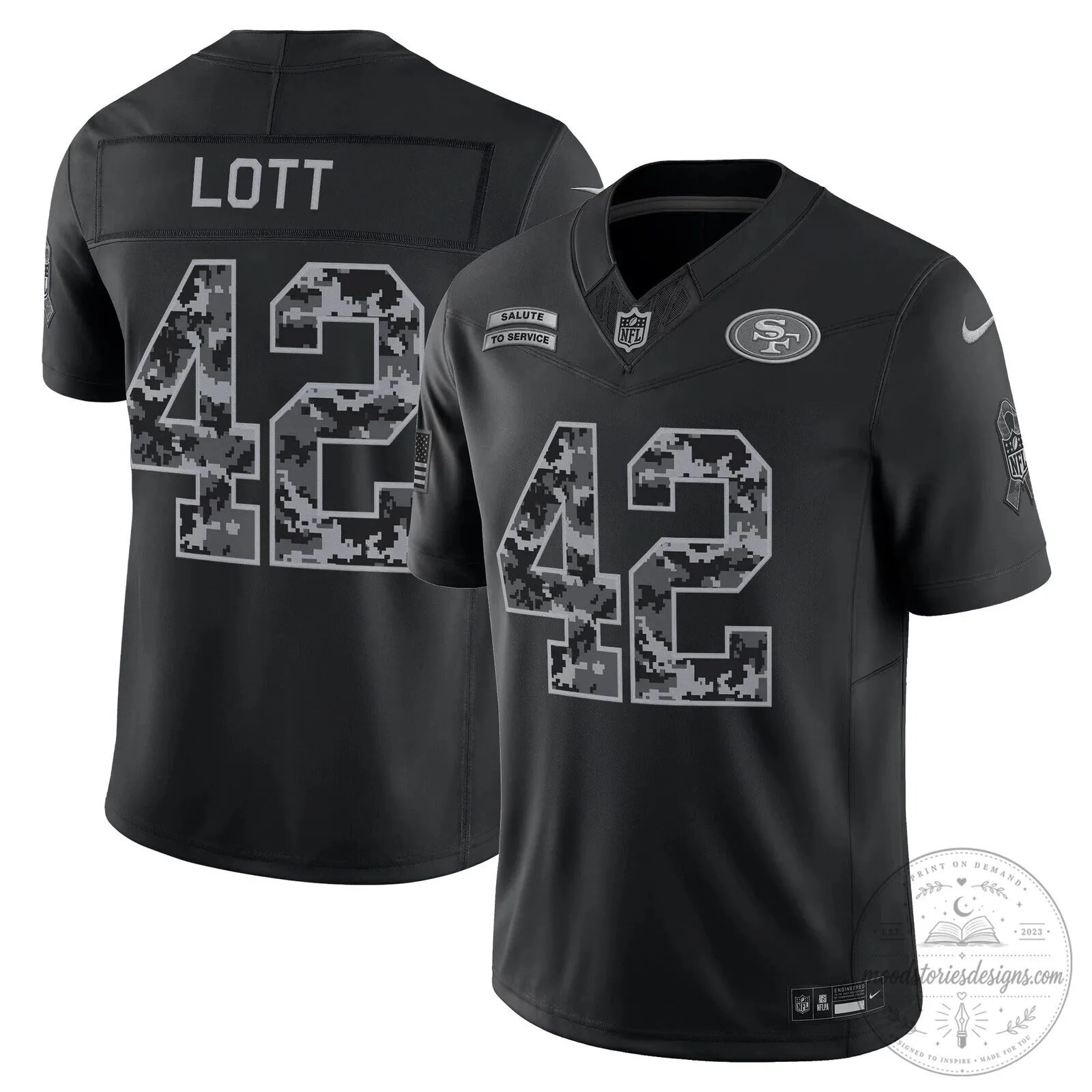 San Francisco 49ers Salute to Service Black George Kittle Football Jersey 24 San Francisco 49ers Salute to Service Black George Kittle Football Jersey