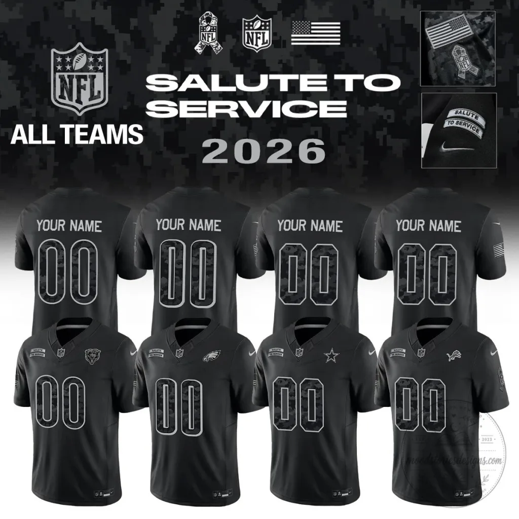 Custom Name and Number Football Jersey for All NFL Teams - Salute to Service Edition Custom Name and Number Football Jersey for All NFL Teams - Salute to Service Edition