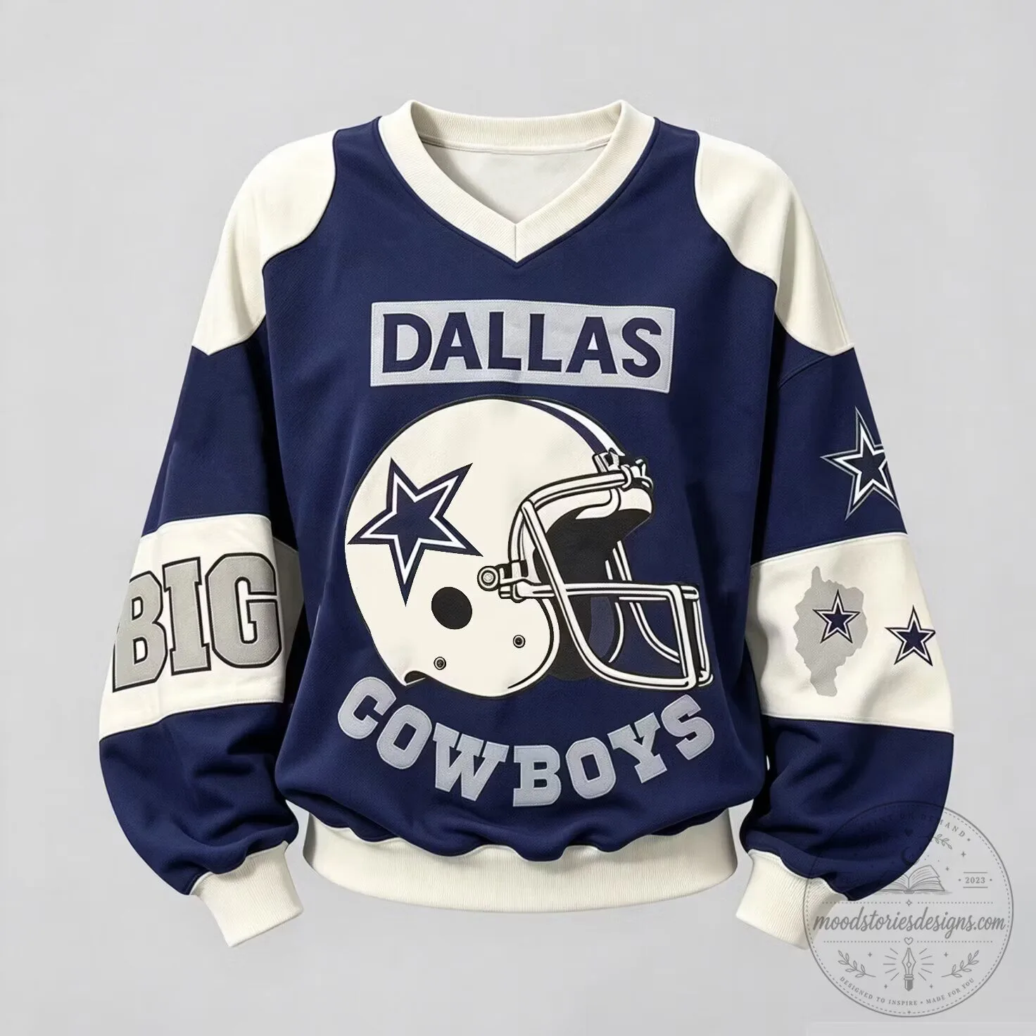 Dallas Cowboys National Football League Helmet Design Sweatshirt