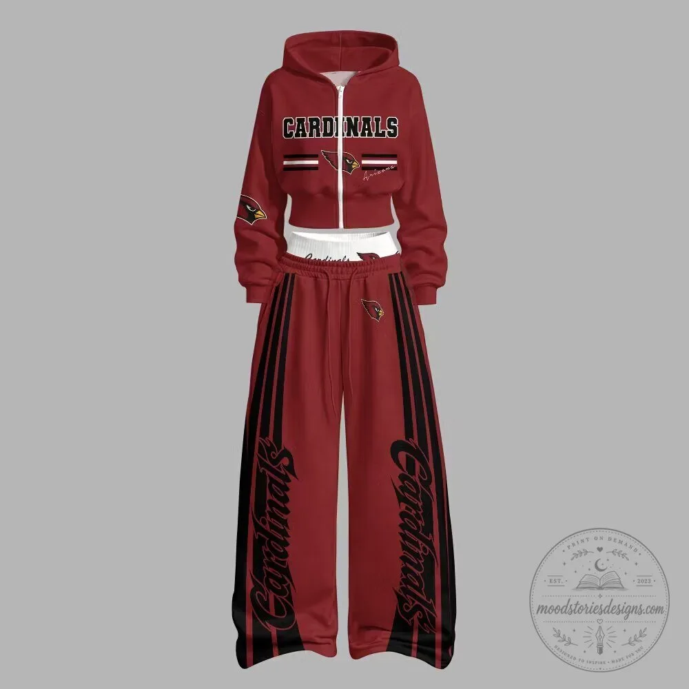 Arizona Cardinals Women's Cropped Hoodie and Wide Leg Pants Set