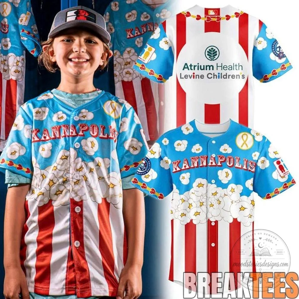 Kannapolis Cannon Ballers Atrium Health Popcorn Baseball Jersey