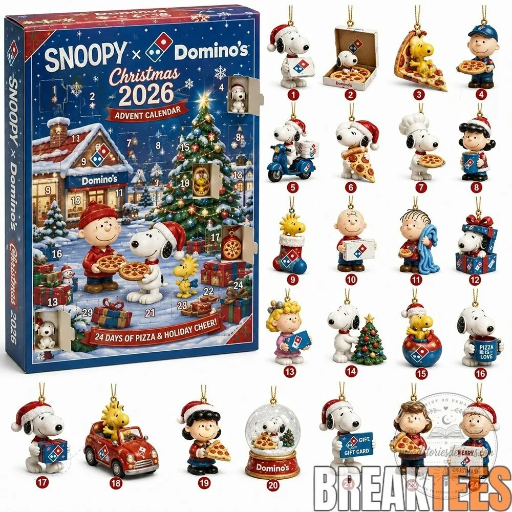Snoopy and Domino's Pizza Christmas 2026 Advent Calendar with Ornaments