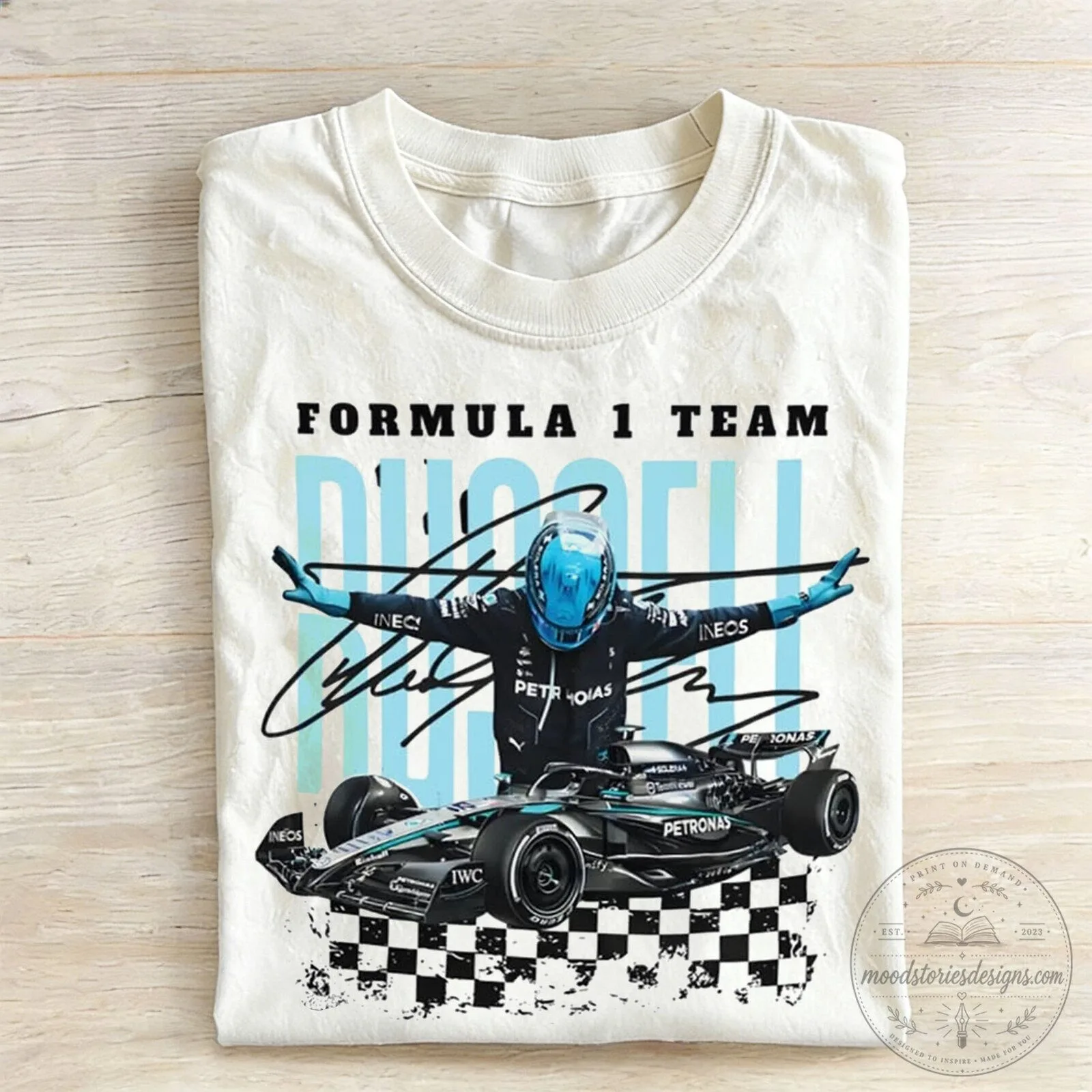 George Russell Formula 1 Team Racing Car Driver Fan T-Shirt 4 George Russell Formula 1 Team Racing Car Driver Fan T-Shirt