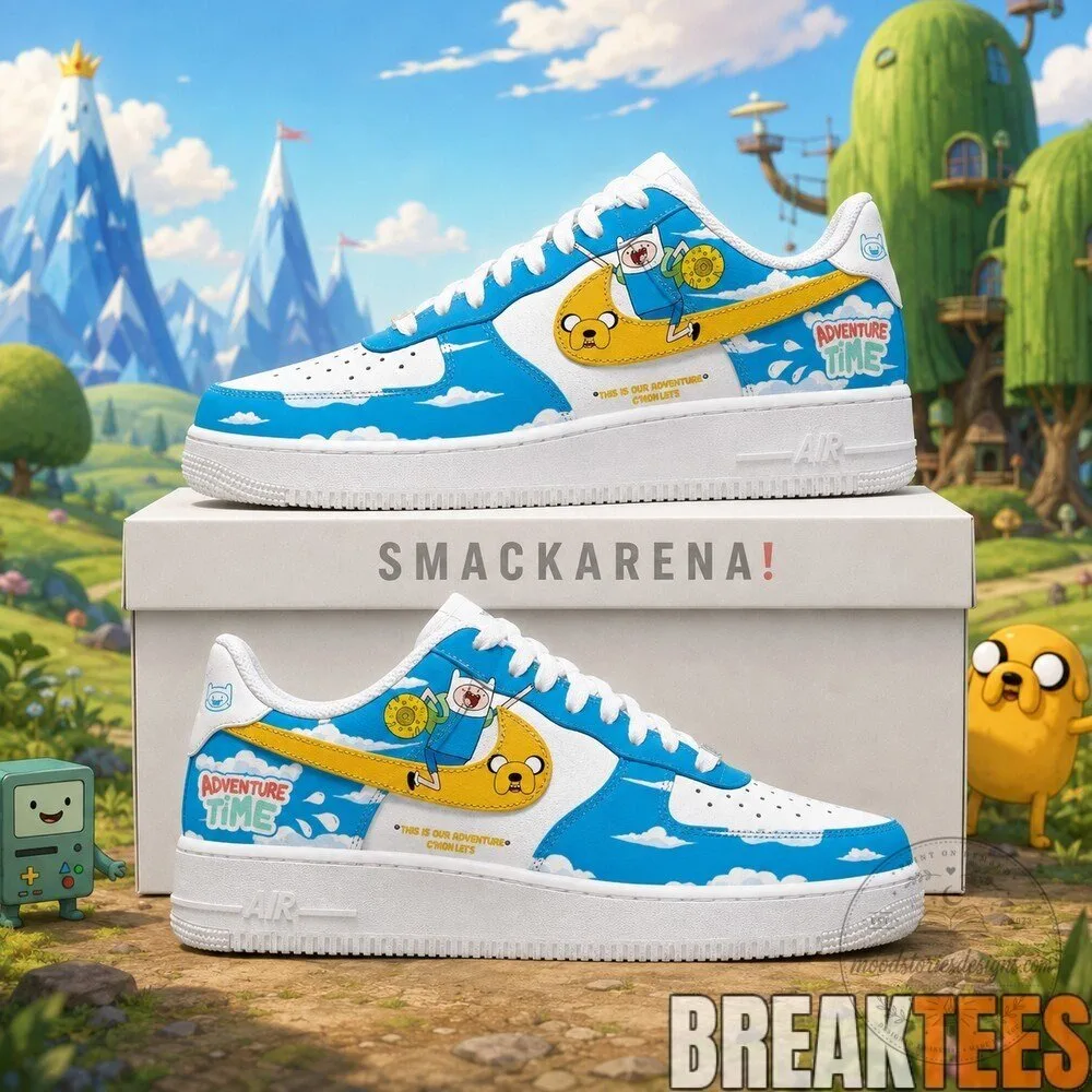Adventure Time Finn and Jake Cartoon Character Custom Air Force One Shoes