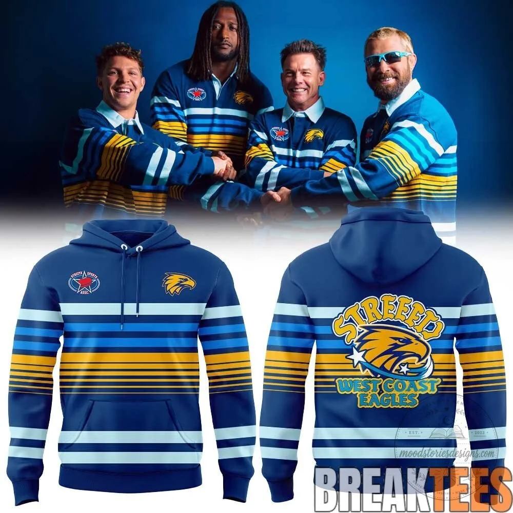 West Coast Eagles Football Club Blue Striped Fan Hoodie