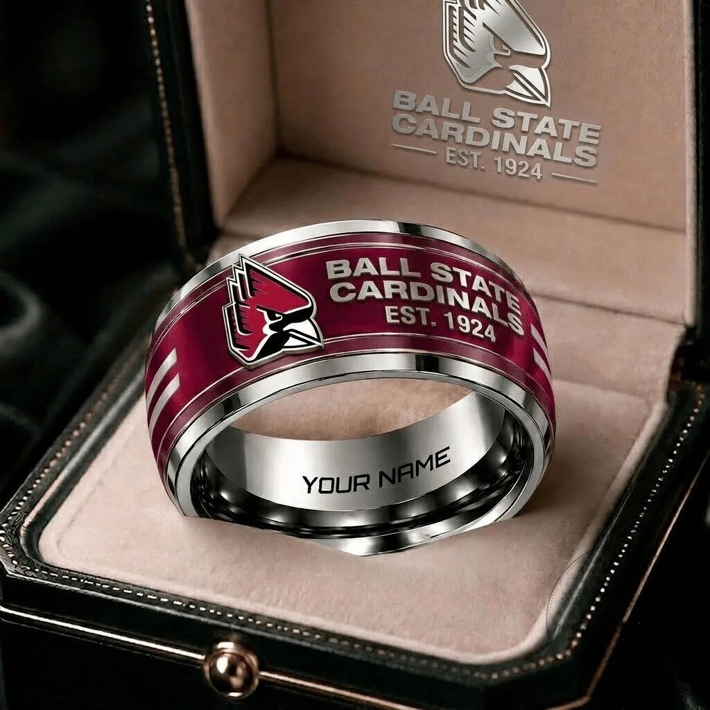 Ball State Cardinals NCAA Personalized Engraved Ring 1 Ball State Cardinals NCAA Personalized Engraved Ring
