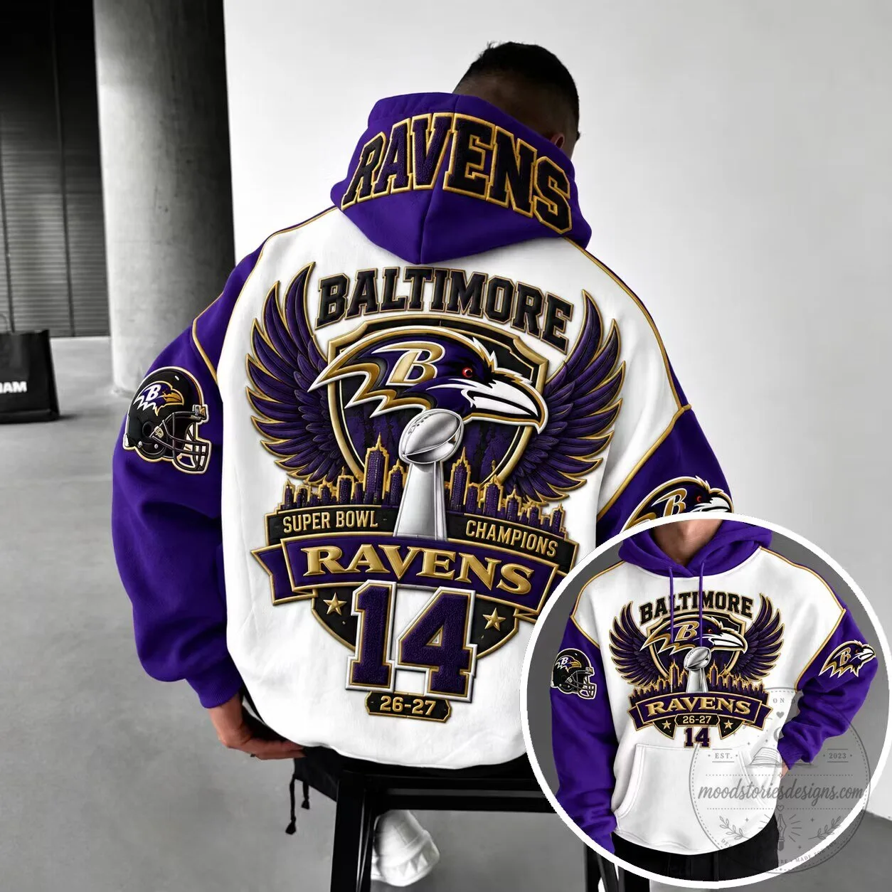 Baltimore Ravens Super Bowl Champions Number 14 Football Team Hoodie