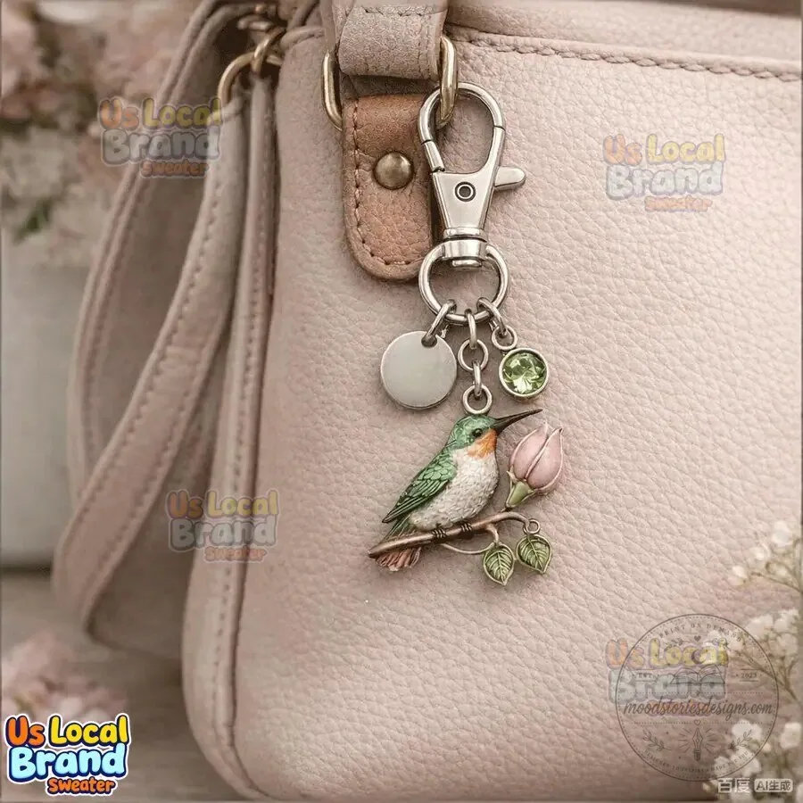 Hummingbird Charm Keychain with Inspirational Poem Card Gift Set 10 Hummingbird Charm Keychain with Inspirational Poem Card Gift Set