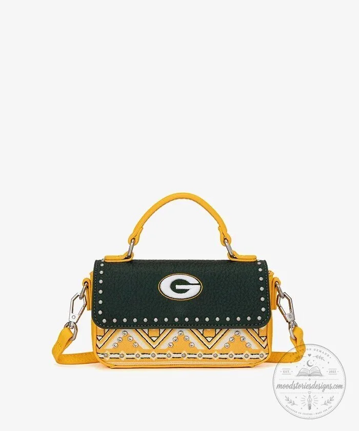 Green Bay Packers Studded Crossbody Bag with Top Handle 10 Green Bay Packers Studded Crossbody Bag with Top Handle