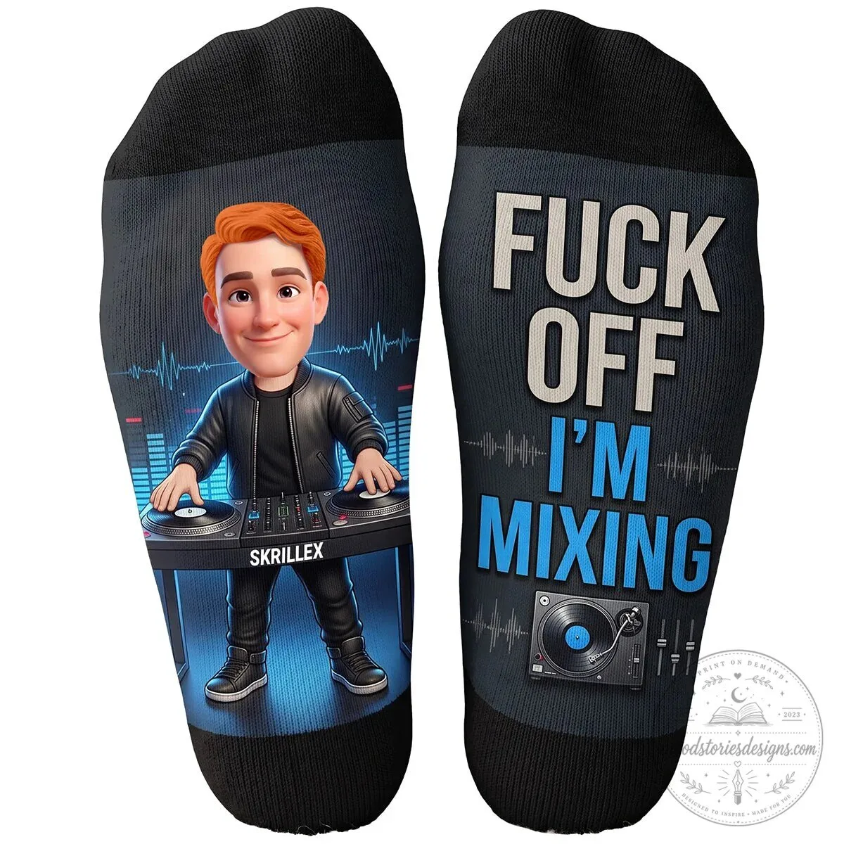 Skrillex DJ Mixing Beats Music Lover Socks