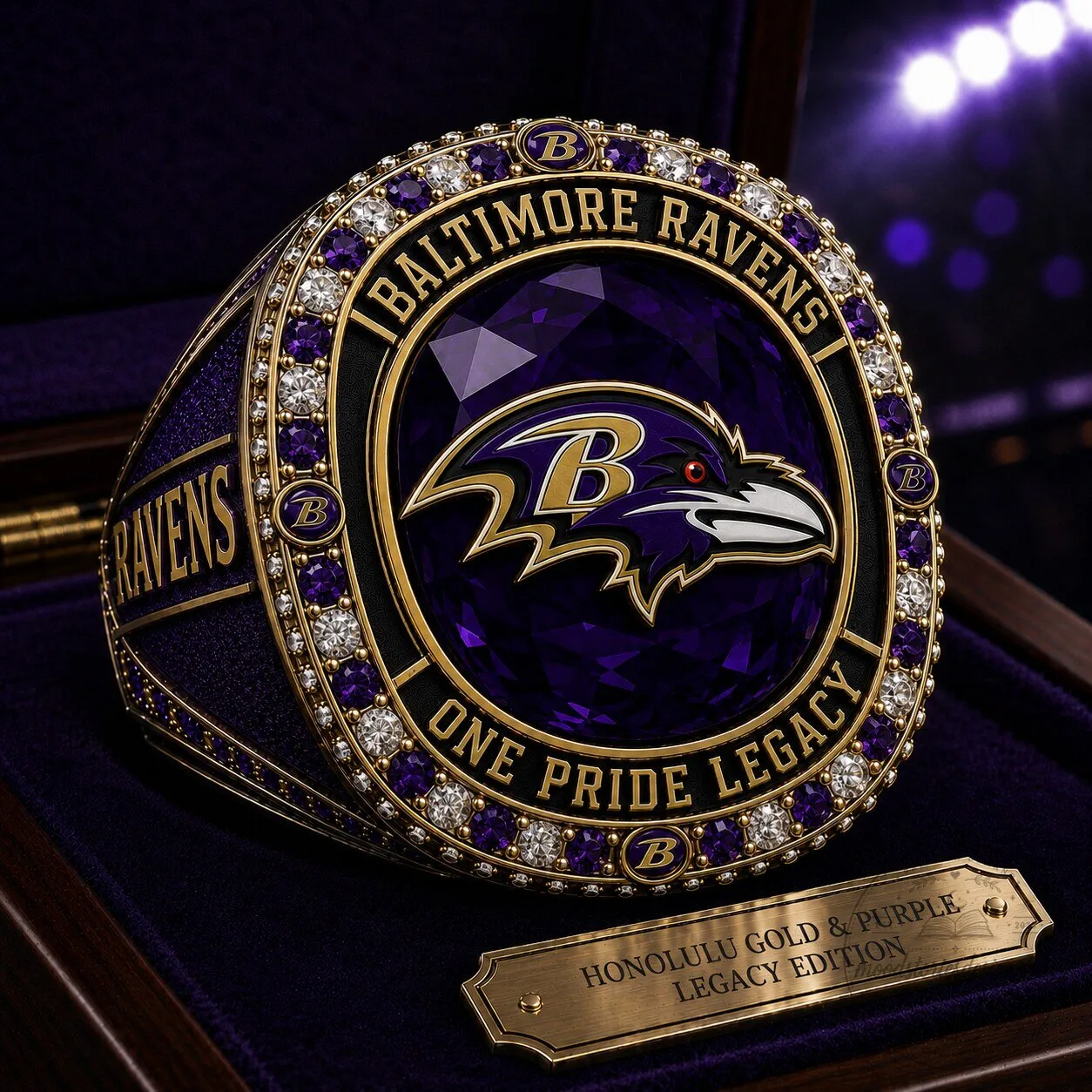Limited Edition Baltimore Ravens Round Engraved Ring 5 Limited Edition Baltimore Ravens Round Engraved Ring