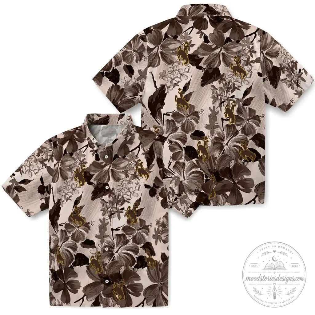 Cowboys Floral Hawaiian Shirt - Hawaii vs. Wyoming Design 1 Cowboys Floral Hawaiian Shirt - Hawaii vs. Wyoming Design