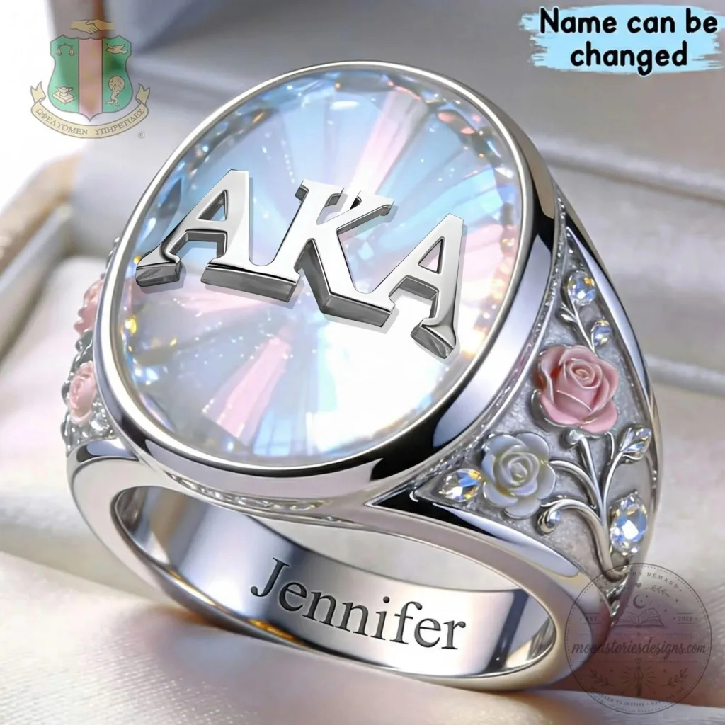 Alpha Kappa Alpha Sorority Inc. Personalized Rose Gold Ring Alpha Kappa Alpha Sorority Inc. Personalized Rose Gold Ring
