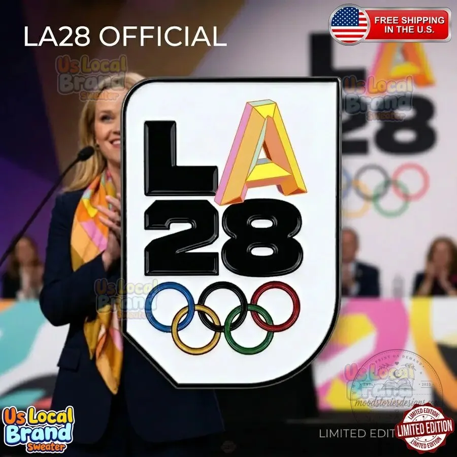 Enamel Pin Featuring the Logo of the 2028 Summer Olympics in Los Angeles