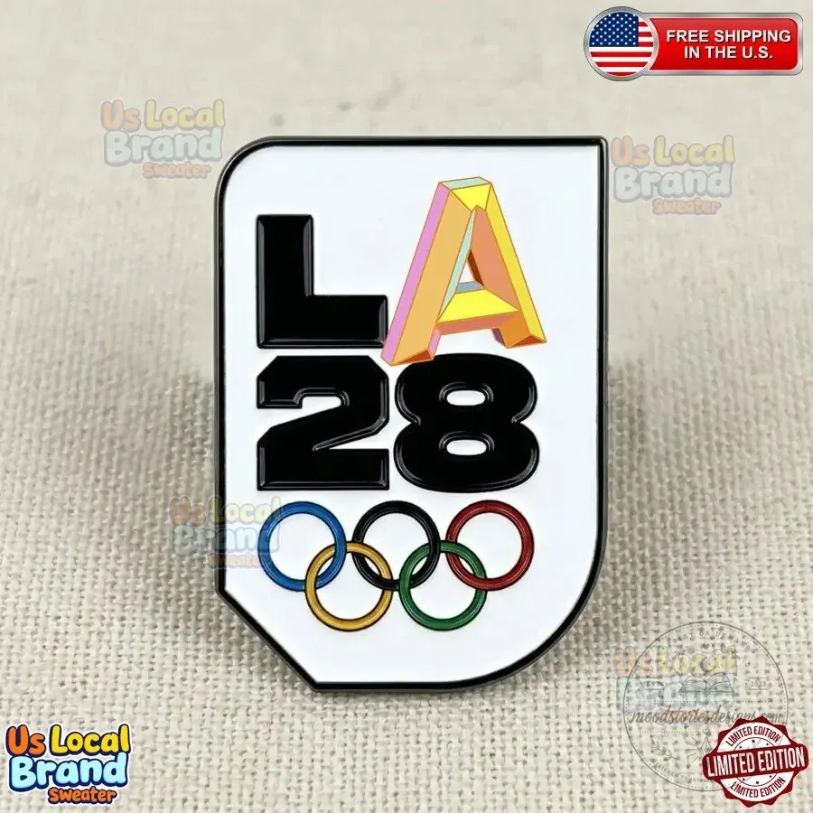 Enamel Pin Featuring the Logo of the 2028 Summer Olympics in Los Angeles 5 Enamel Pin Featuring the Logo of the 2028 Summer Olympics in Los Angeles