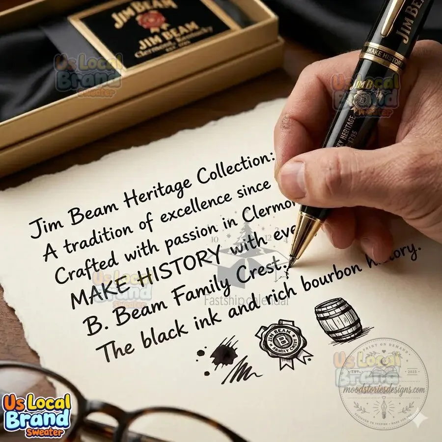 Jim Beam Heritage Collection Rollerball Pen with Black Ink and Gold Trim 6 Jim Beam Heritage Collection Rollerball Pen with Black Ink and Gold Trim