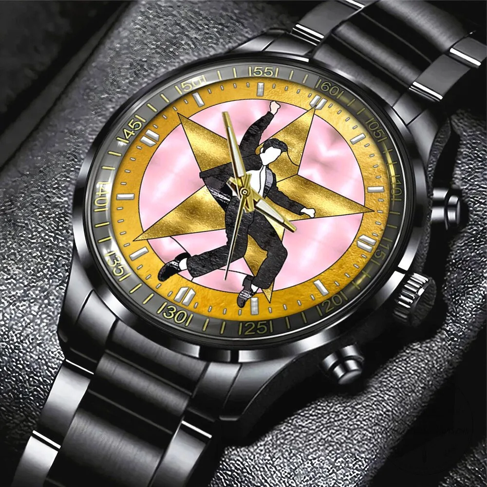 Elvis Presley Rock and Roll King Gold Star Stainless Steel Watch 2 Elvis Presley Rock and Roll King Gold Star Stainless Steel Watch