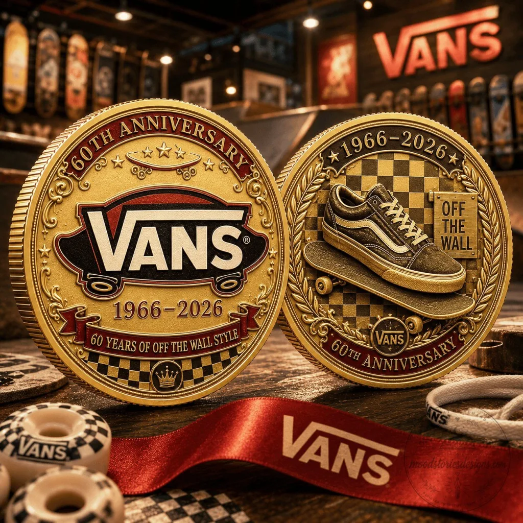 Vans 60th Anniversary Commemorative Gold Coin Collectible Vans 60th Anniversary Commemorative Gold Coin Collectible