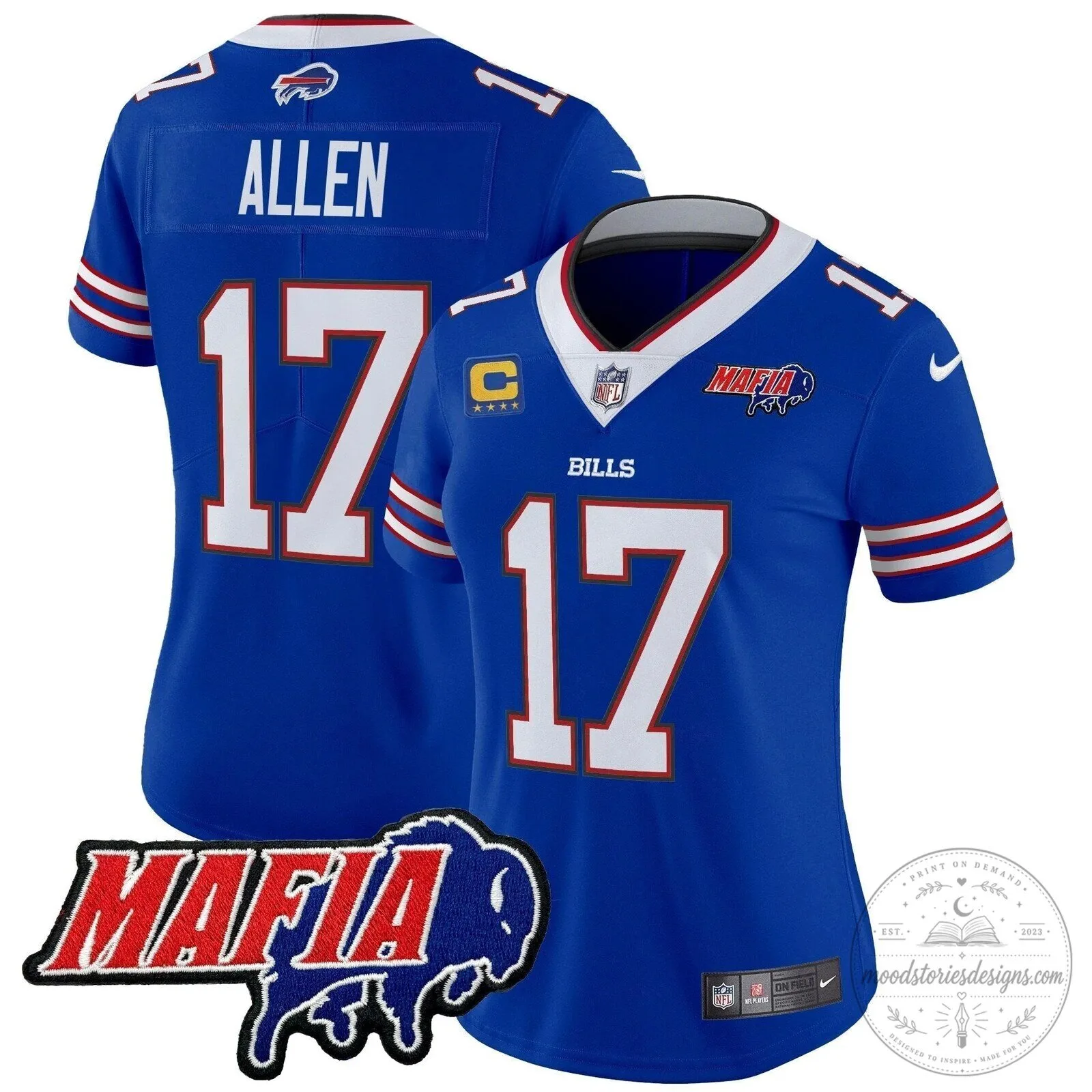 Josh Allen Royal Blue Football Jersey from Buffalo Bills Mafia