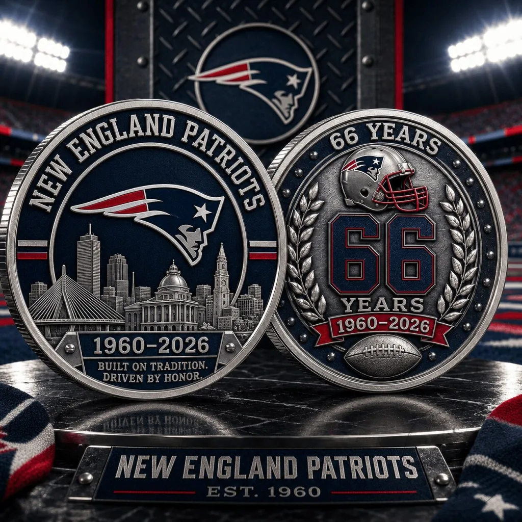 New England Patriots 66 Years Anniversary Commemorative Challenge Coin New England Patriots 66 Years Anniversary Commemorative Challenge Coin