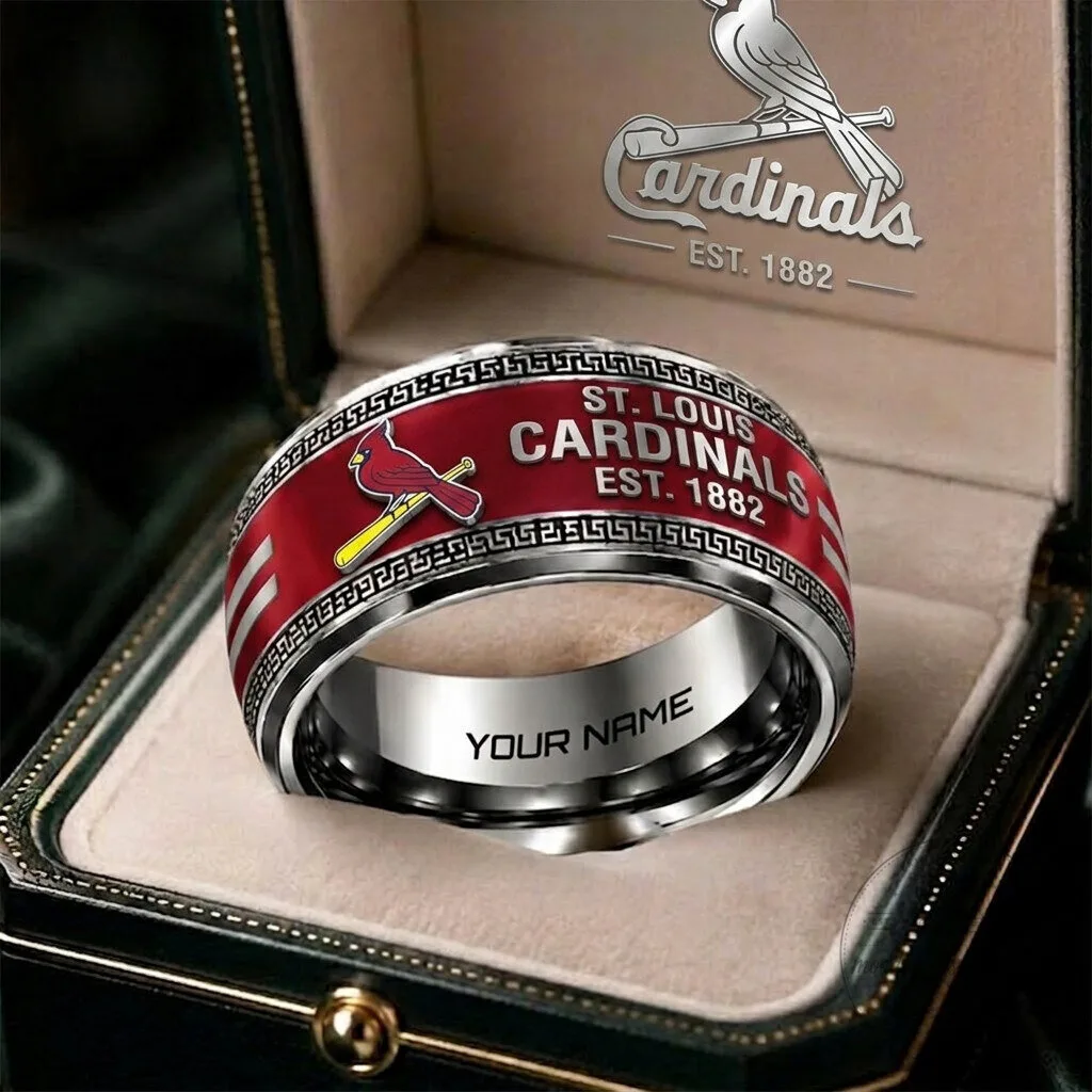 St. Louis Cardinals MLB Baseball Personalized Engraved Silver Ring