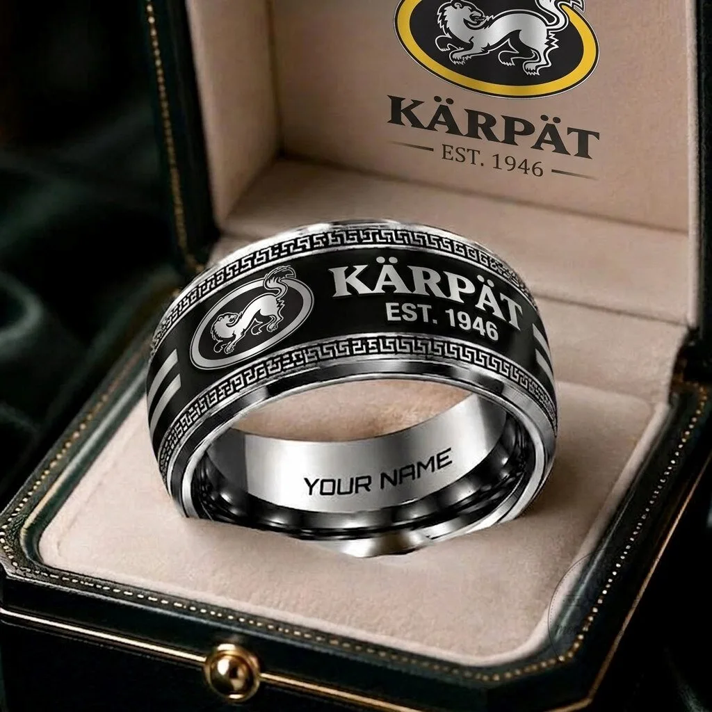 Kärpät Oulu Ice Hockey Team Custom Name Engraved Silver Ring 5 Kärpät Oulu Ice Hockey Team Custom Name Engraved Silver Ring