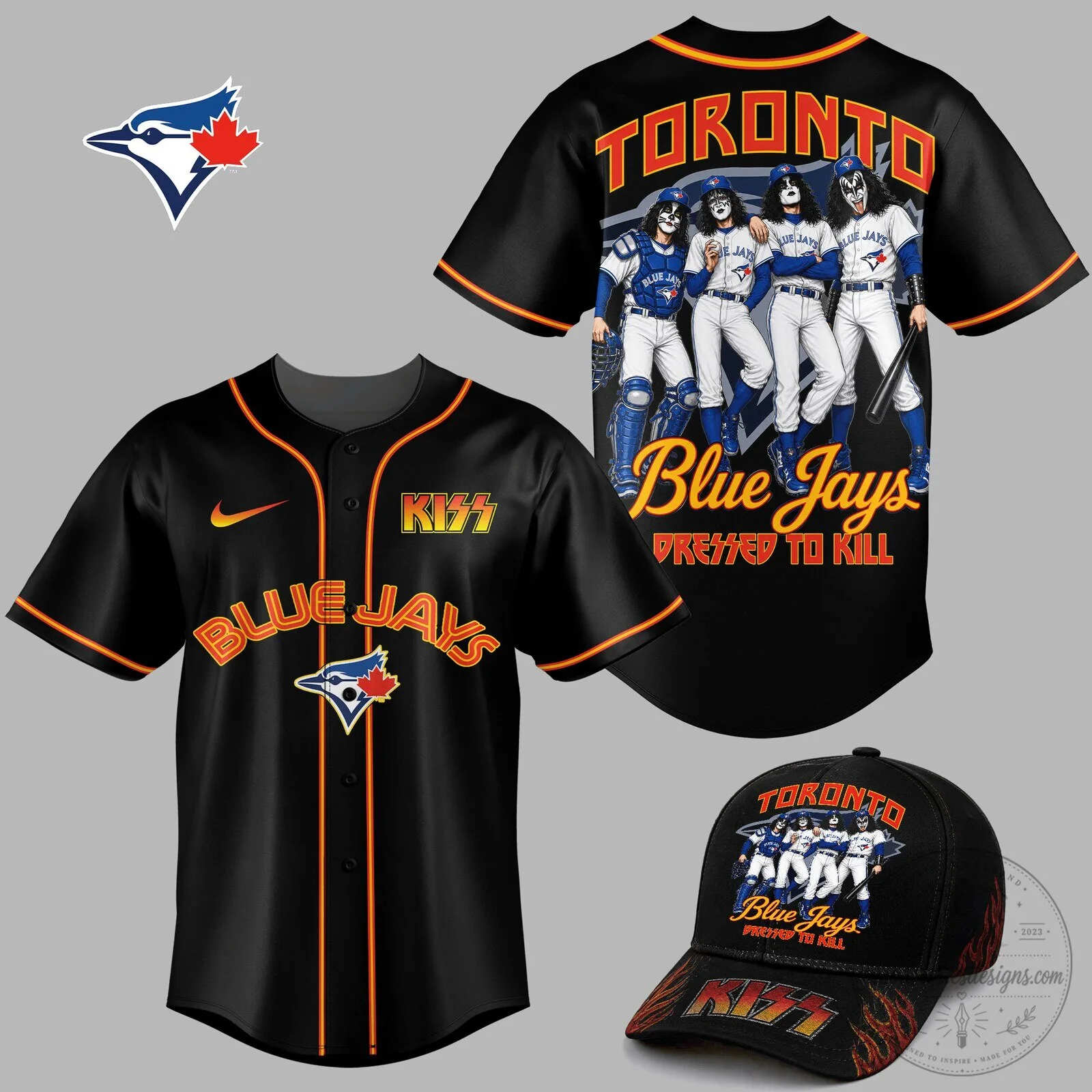 Kiss Band Dressed To Kill Baseball Jersey Shirt for Toronto Blue Jays Fans