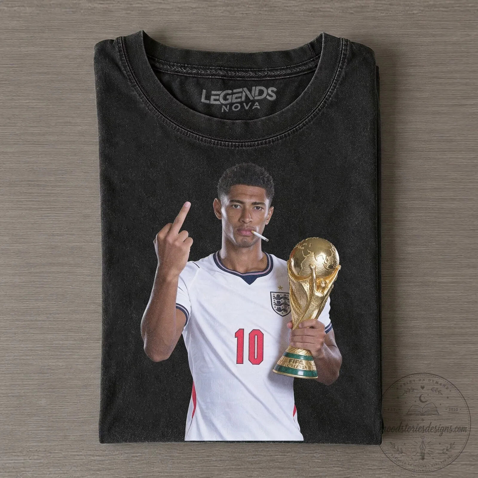 Graphic T-Shirt of Jude Bellingham Celebrating England's World Cup Victory