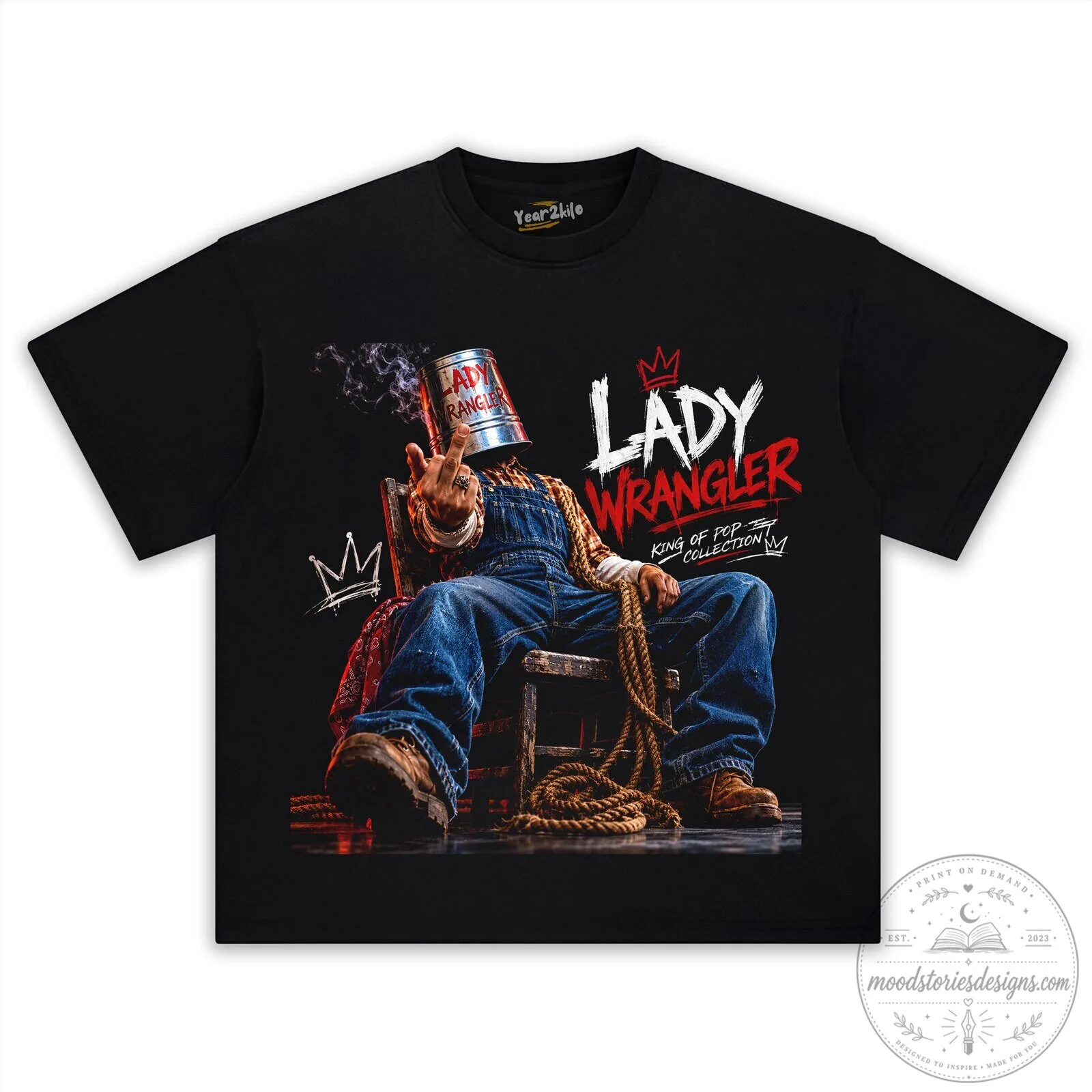 Shaboozey Country Music Tee, Lady Wrangler King of Pop Collection T-Shirt
